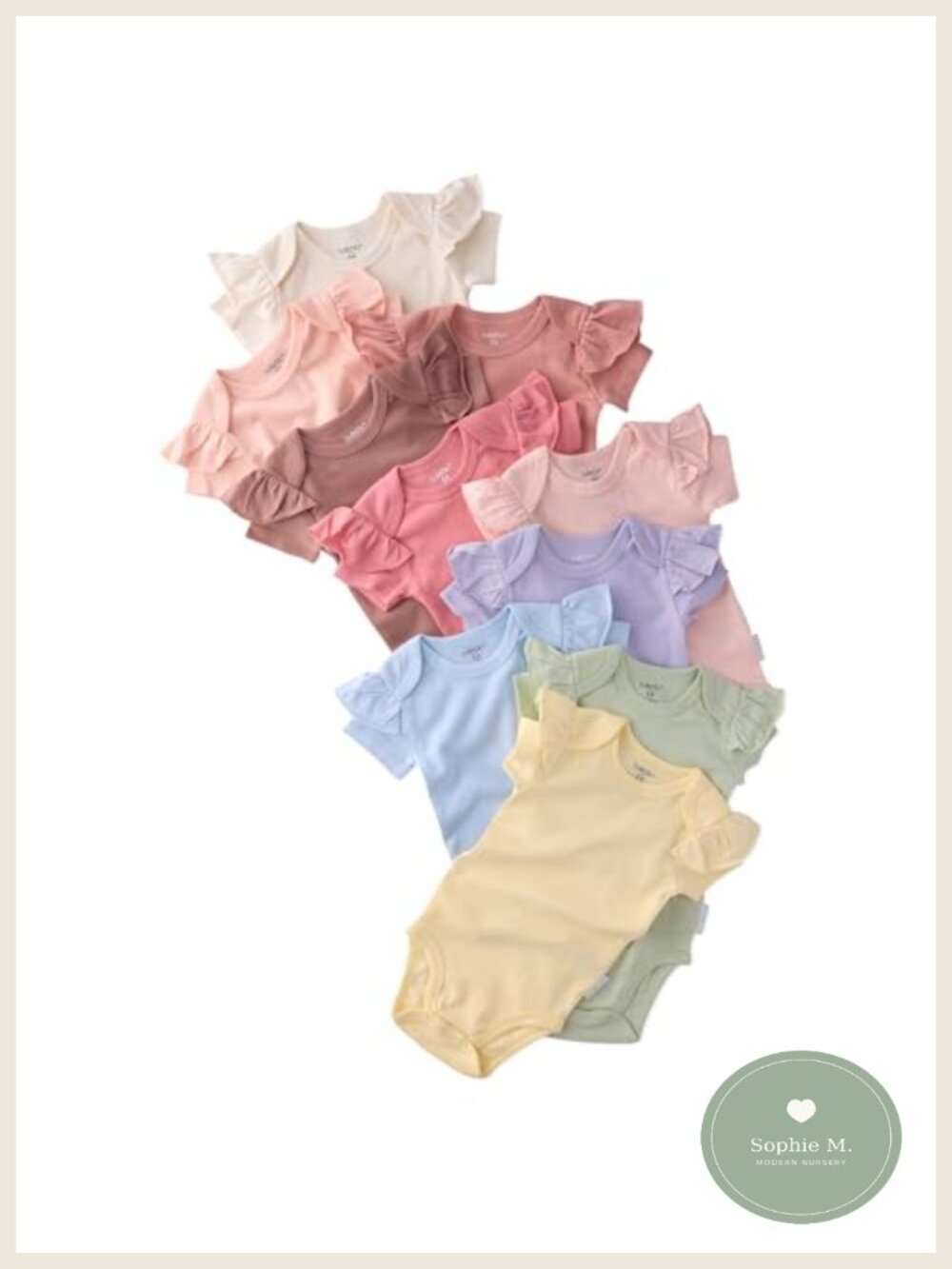 Organic Cotton Ruffle Shoulder Bodysuits 10-Pack Baby Girls